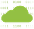 A cloud symbol against binary code background