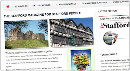 Stafford Directory webpage screenshot
